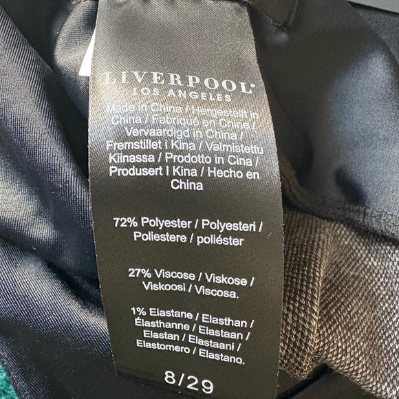 Liverpool High Rise Slim Straight Java Herringbone Pant Size 8/29 NWT - Picture 11 of 16